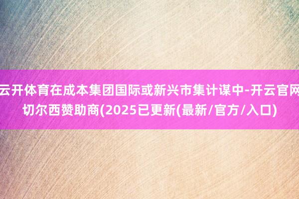 云开体育在成本集团国际或新兴市集计谋中-开云官网切尔西赞助商(2025已更新(最新/官方/入口)
