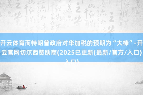 开云体育而特朗普政府对华加税的预期为“大棒”-开云官网切尔西赞助商(2025已更新(最新/官方/入口)