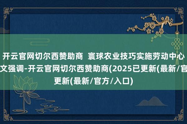 开云官网切尔西赞助商  寰球农业技巧实施劳动中心主任魏启文强调-开云官网切尔西赞助商(2025已更新(最新/官方/入口)