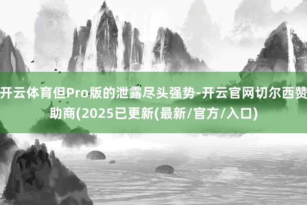 开云体育但Pro版的泄露尽头强势-开云官网切尔西赞助商(2025已更新(最新/官方/入口)