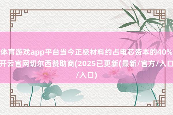 体育游戏app平台当今正极材料约占电芯资本的40%-开云官网切尔西赞助商(2025已更新(最新/官方/入口)
