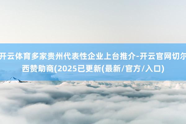 开云体育多家贵州代表性企业上台推介-开云官网切尔西赞助商(2025已更新(最新/官方/入口)