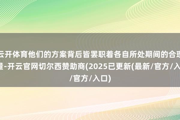 云开体育他们的方案背后皆罢职着各自所处期间的合理考量-开云官网切尔西赞助商(2025已更新(最新/官方/入口)